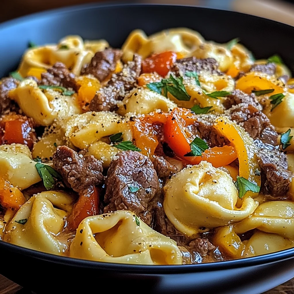 Creamy Beef and Vegetable Tortellini