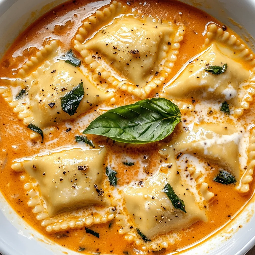 Creamy Tuscan Ravioli Soup