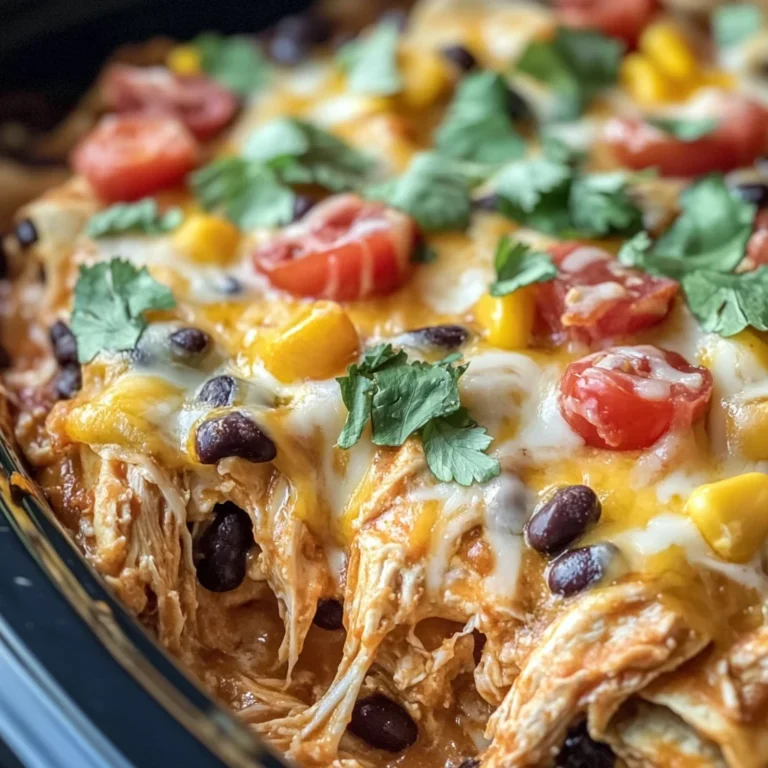 Crockpot Chicken Enchilada Casserole