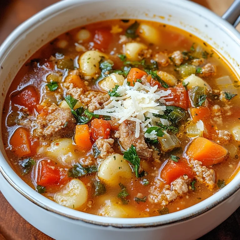 Italian Vegetable Soup with Spicy Sausage