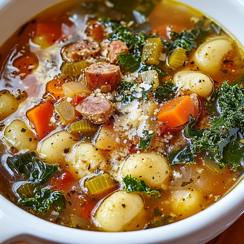 Italian Vegetable Soup with Spicy Sausage