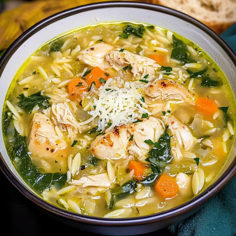 Lemon Chicken Orzo Soup