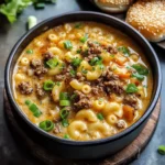 One Pot Macaroni Cheeseburger Soup