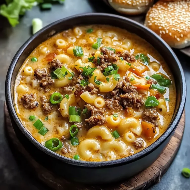 One Pot Macaroni Cheeseburger Soup