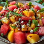 Watermelon Peach Salad – A Refreshing Gourmet Salad