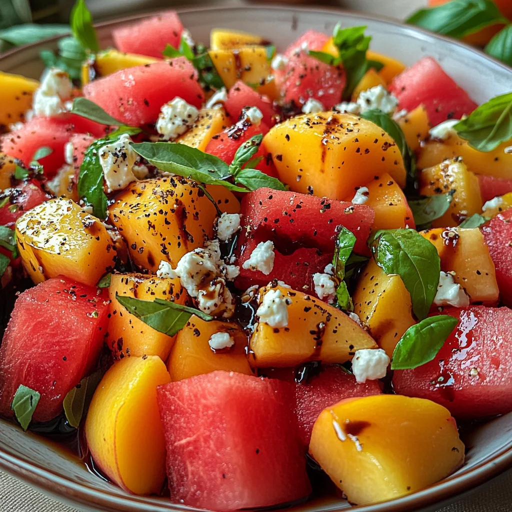 Watermelon Peach Salad – A Refreshing Gourmet Salad