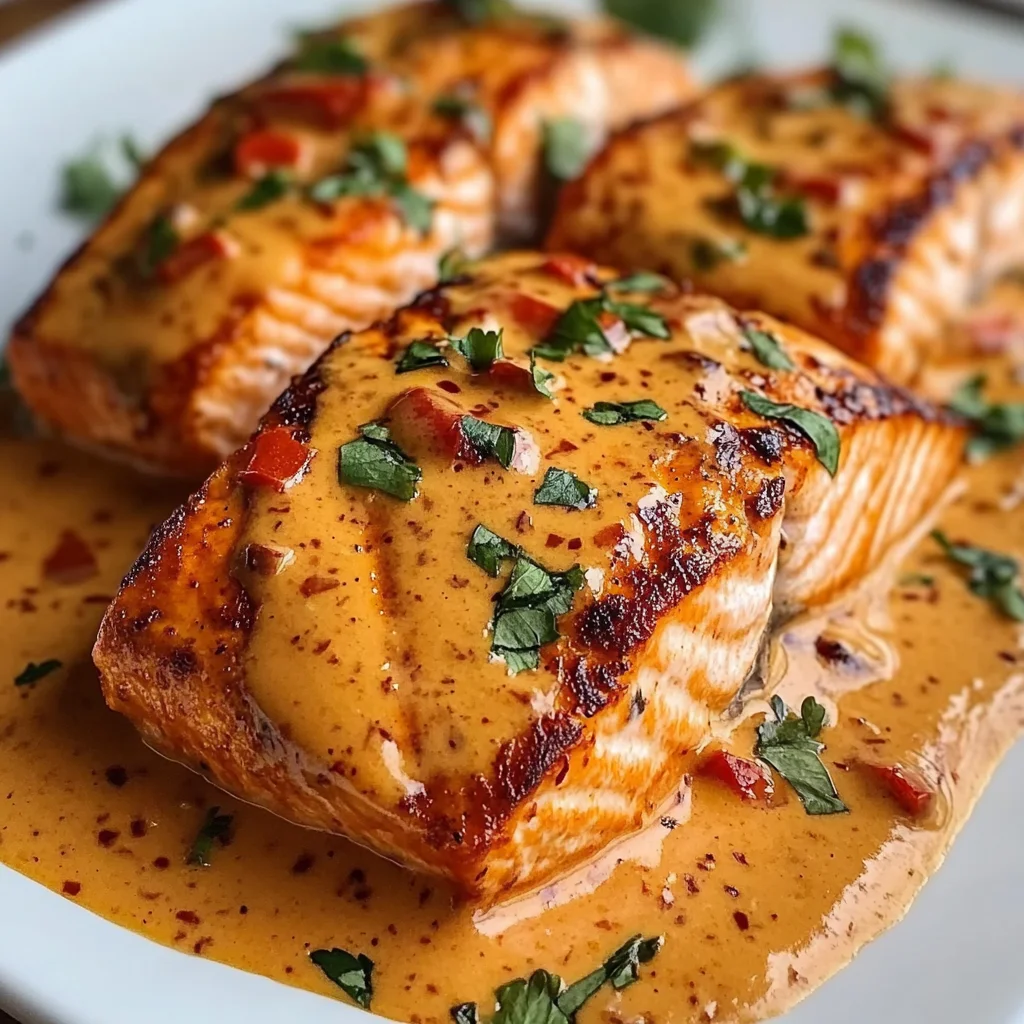 Creamy Roasted Red Pepper Salmon Recipe - Delicious & Easy
