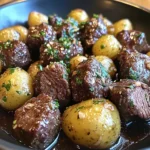 Garlic Butter Beef Bites with Potatoes