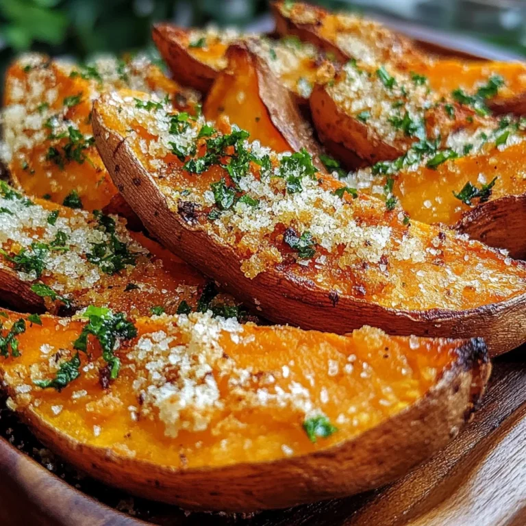 Garlic Parmesan Sweet Potato Wedges
