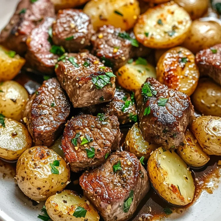 Garlic Steak Bites and Potatoes