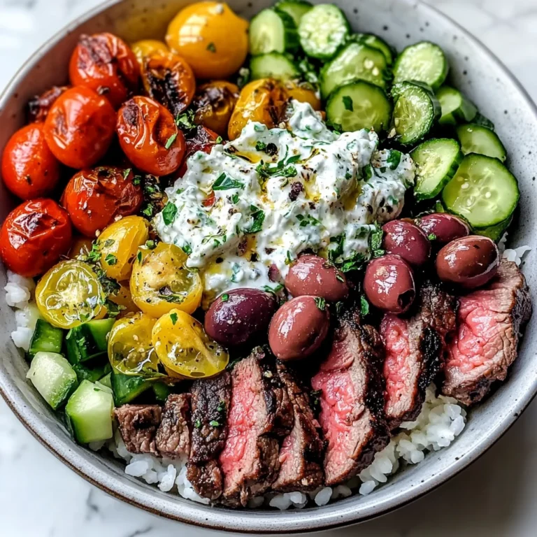 Mediterranean Steak Bowl with Tzatziki