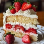 Moist Strawberry Shortcake Cake with Whipped Cream Frosting