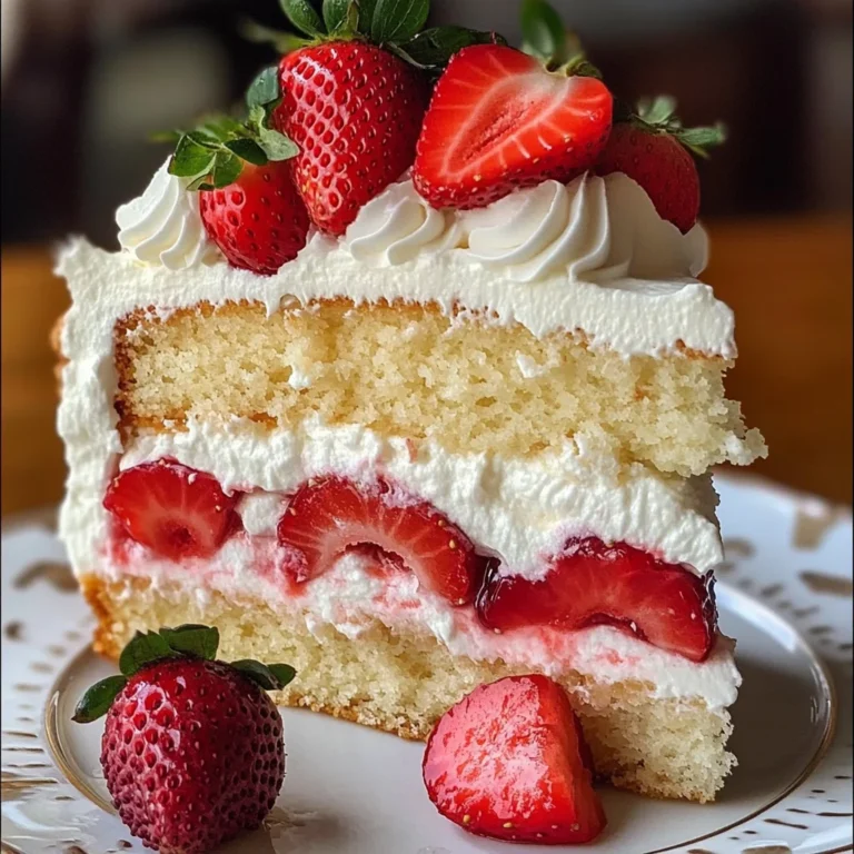 Moist Strawberry Shortcake Cake with Whipped Cream Frosting