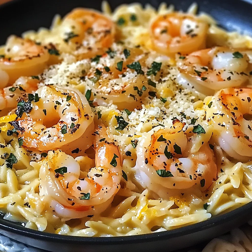 One Pan Parmesan Orzo with Shrimp