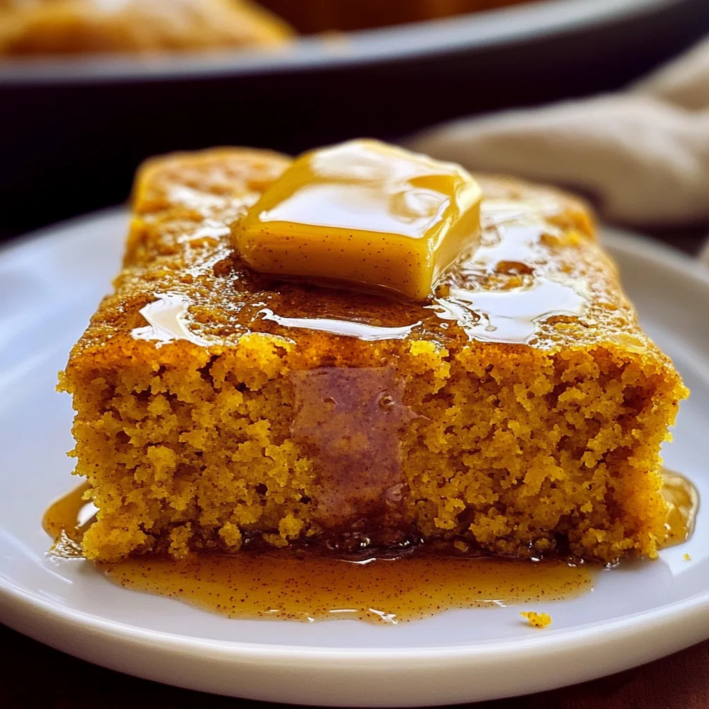 Pumpkin Cornbread with Cinnamon Honey Butter