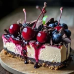 Bourbon Biscuit Cherry Cheesecake Tart