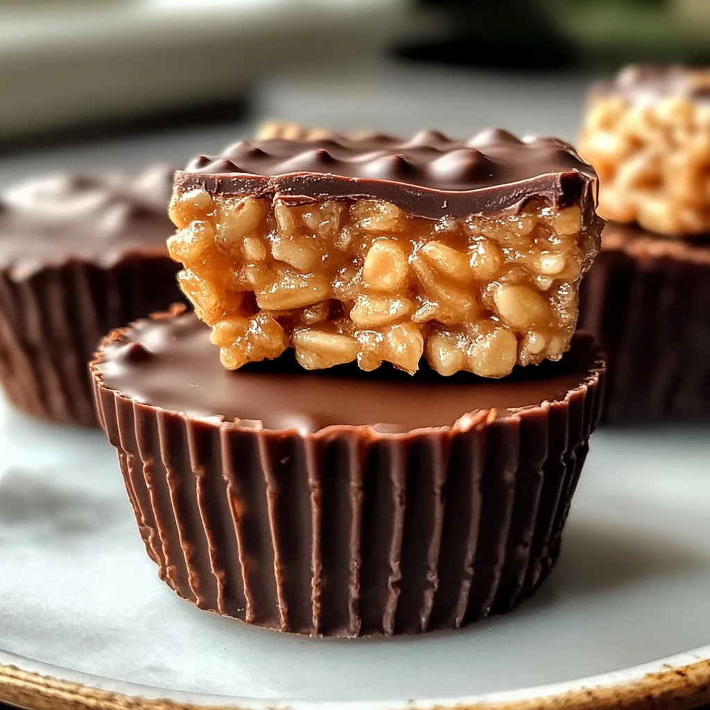 Chocolate Peanut Butter Rice Krispie Cups