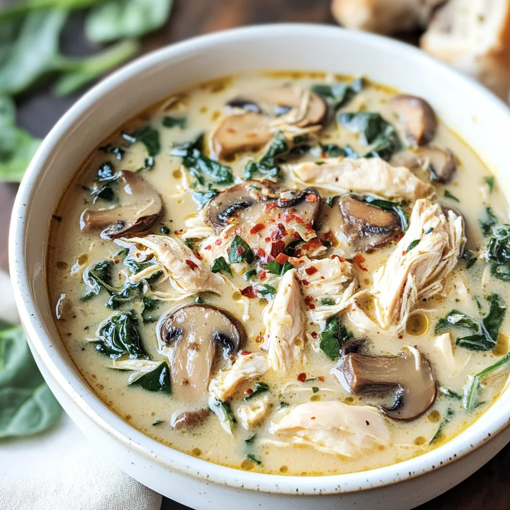 Comforting Rotisserie Chicken and Mushroom Soup