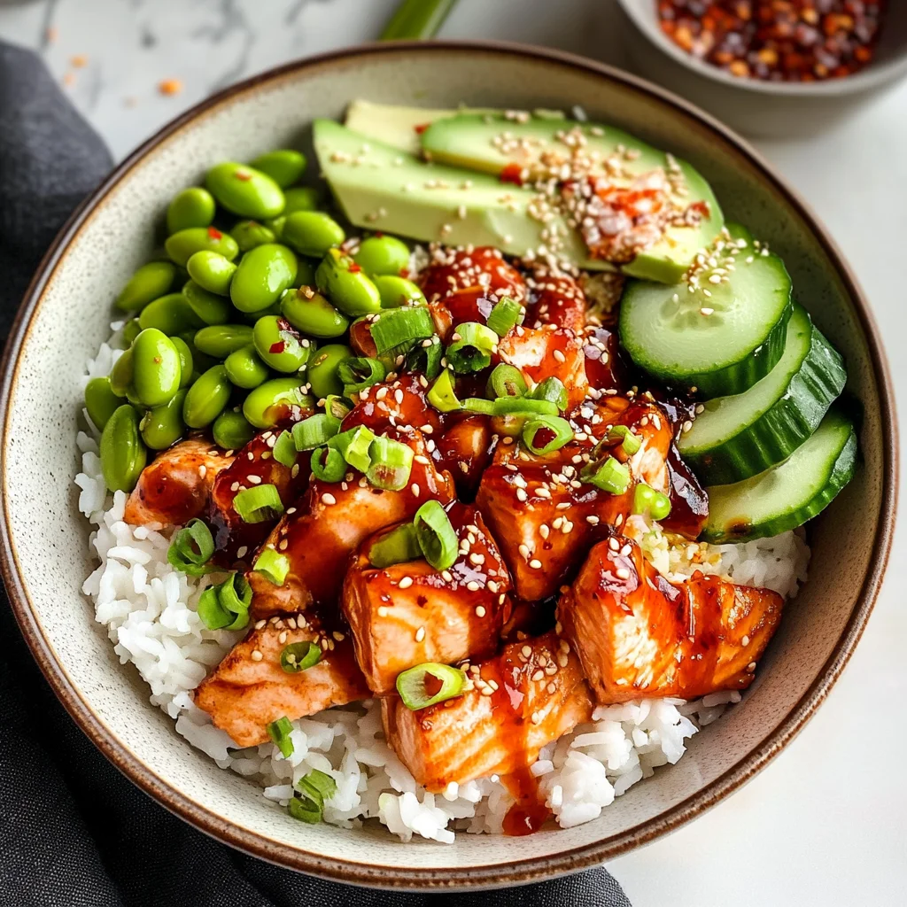 Honey Sriracha Salmon Bowls