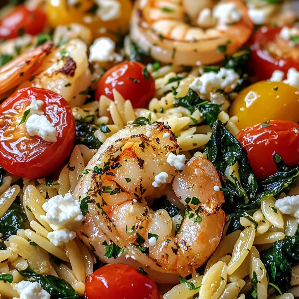 Lemon Feta Orzo Shrimp