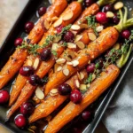 Maple roasted carrots with cranberries