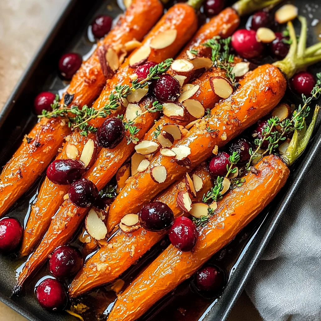 Maple roasted carrots with cranberries