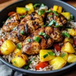 One Pan Caribbean Jerk Chicken with Pineapple-Coconut Rice Recipe