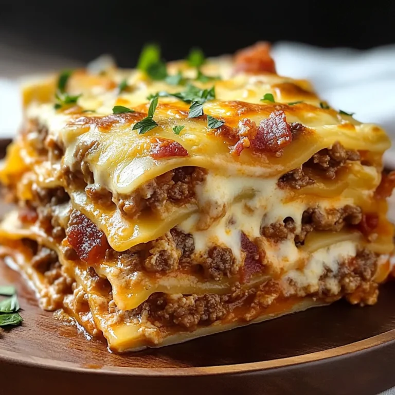 Parmesan Garlic Turkey Bacon Cheeseburger Lasagna Recipe