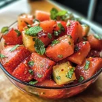 Strawberry Watermelon Salad with Refreshing Honey