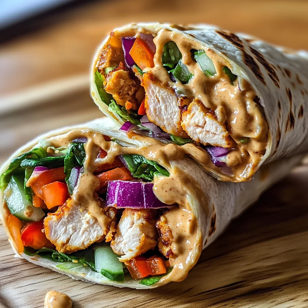 Thai Peanut Chicken Wraps