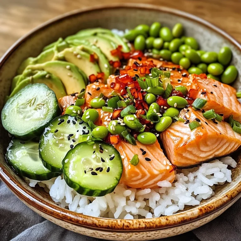 Crispy Rice Salmon Cucumber Salad with Creamy Asian Dressing Delight