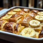 Irresistible Banana Croissant French Toast Casserole Delight