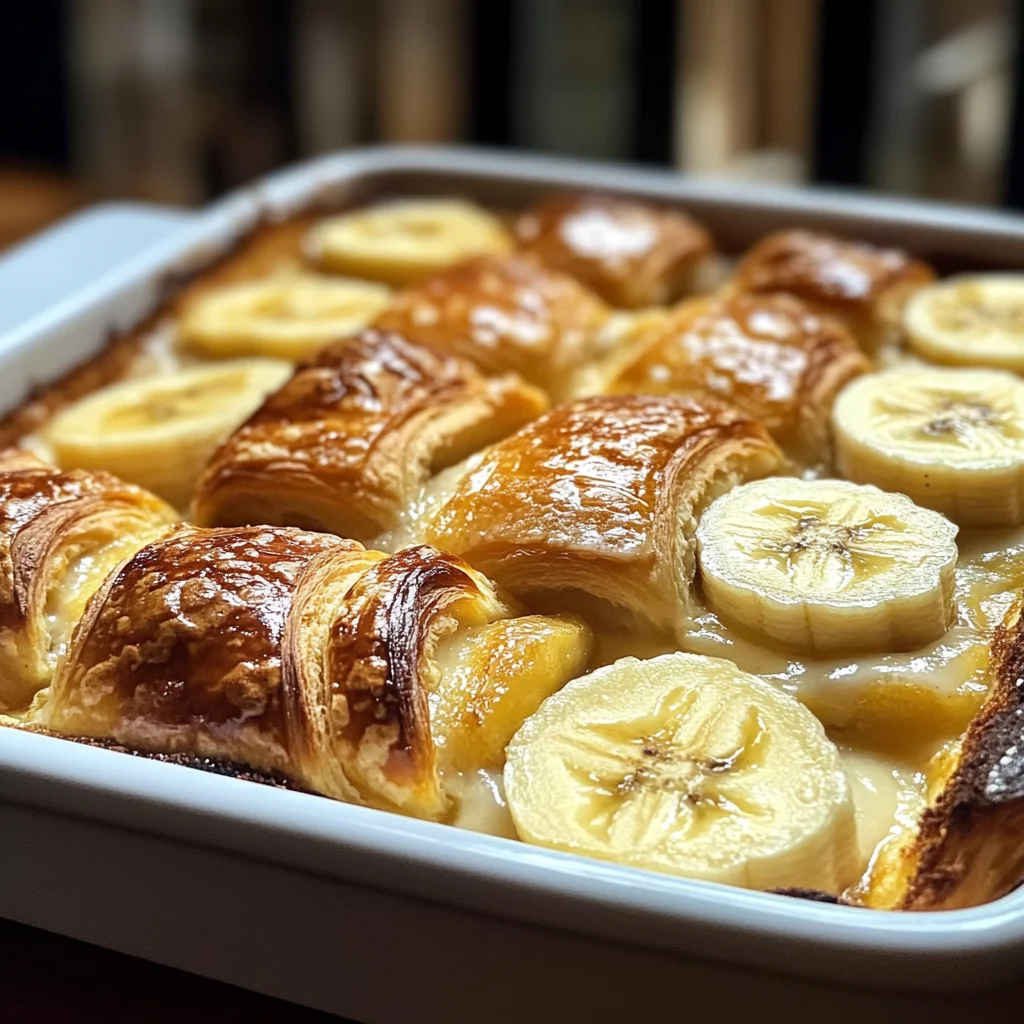 Irresistible Banana Croissant French Toast Casserole Delight