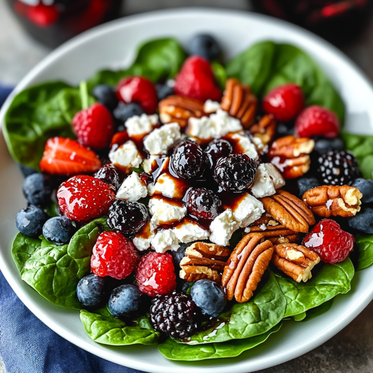 Irresistible Berry Spinach Salad with Pecans & Feta