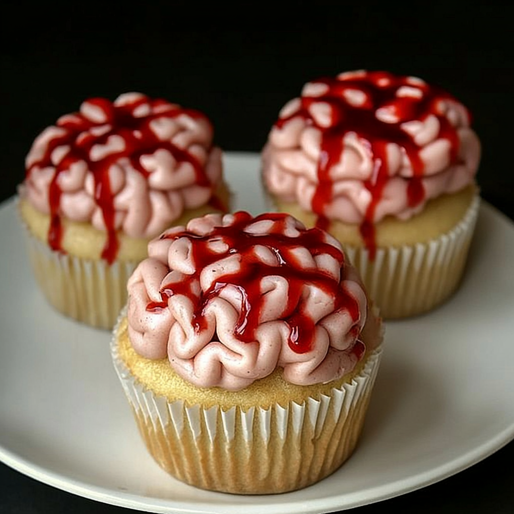 Spooktacular Bleeding Brain Cupcakes for Halloween Fun!