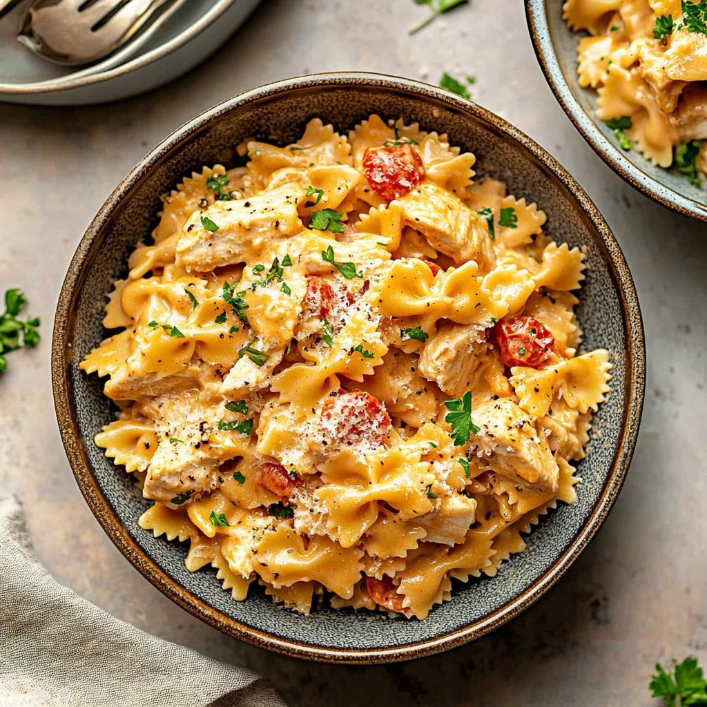 Irresistible Creamy Cajun Chicken Bowtie Pasta Skillet