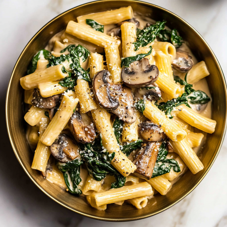 Irresistible Creamy Mushroom And Spinach Pasta Recipe