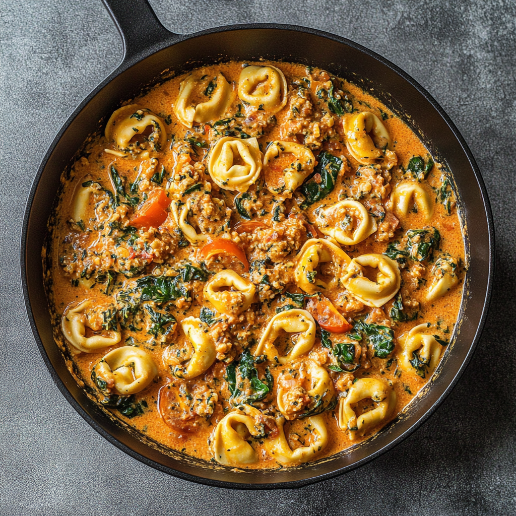 Irresistible Creamy Spinach Tomato Tortellini Recipe