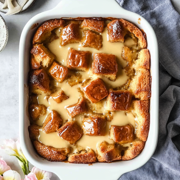 Irresistible Custard Bread Pudding with Vanilla Sauce Recipe