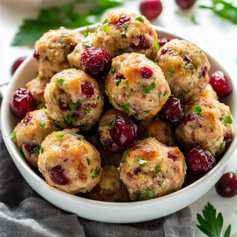 Irresistible Festive Cranberry Turkey Stuffing Balls Recipe