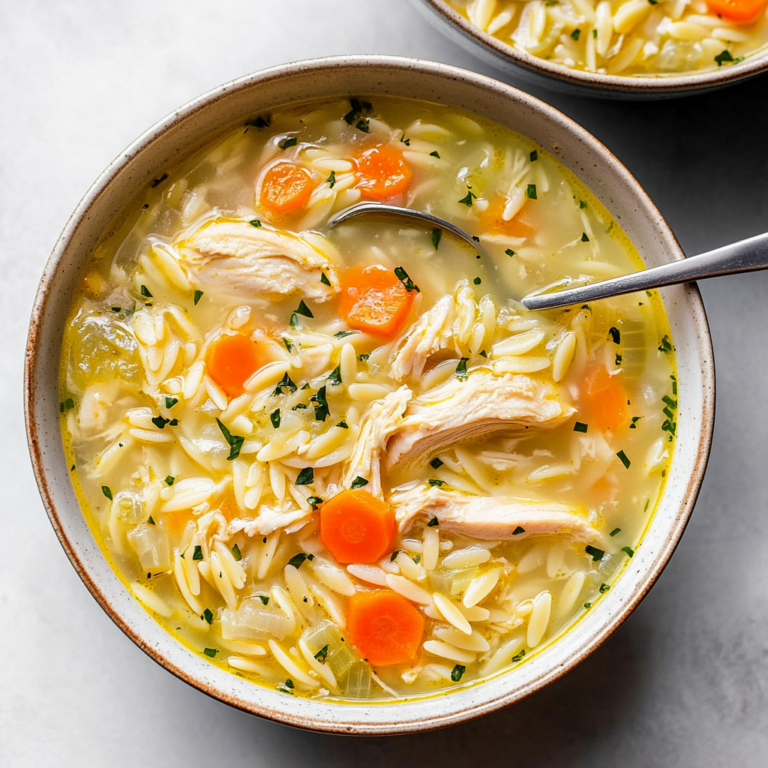 Cozy Lemon Chicken Orzo Soup – A Heartwarming Delight