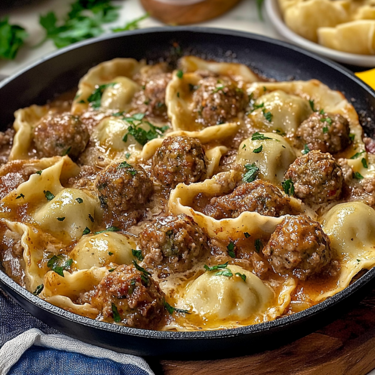 Cozy Pierogi and Meatball Skillet: Comfort Food Bliss
