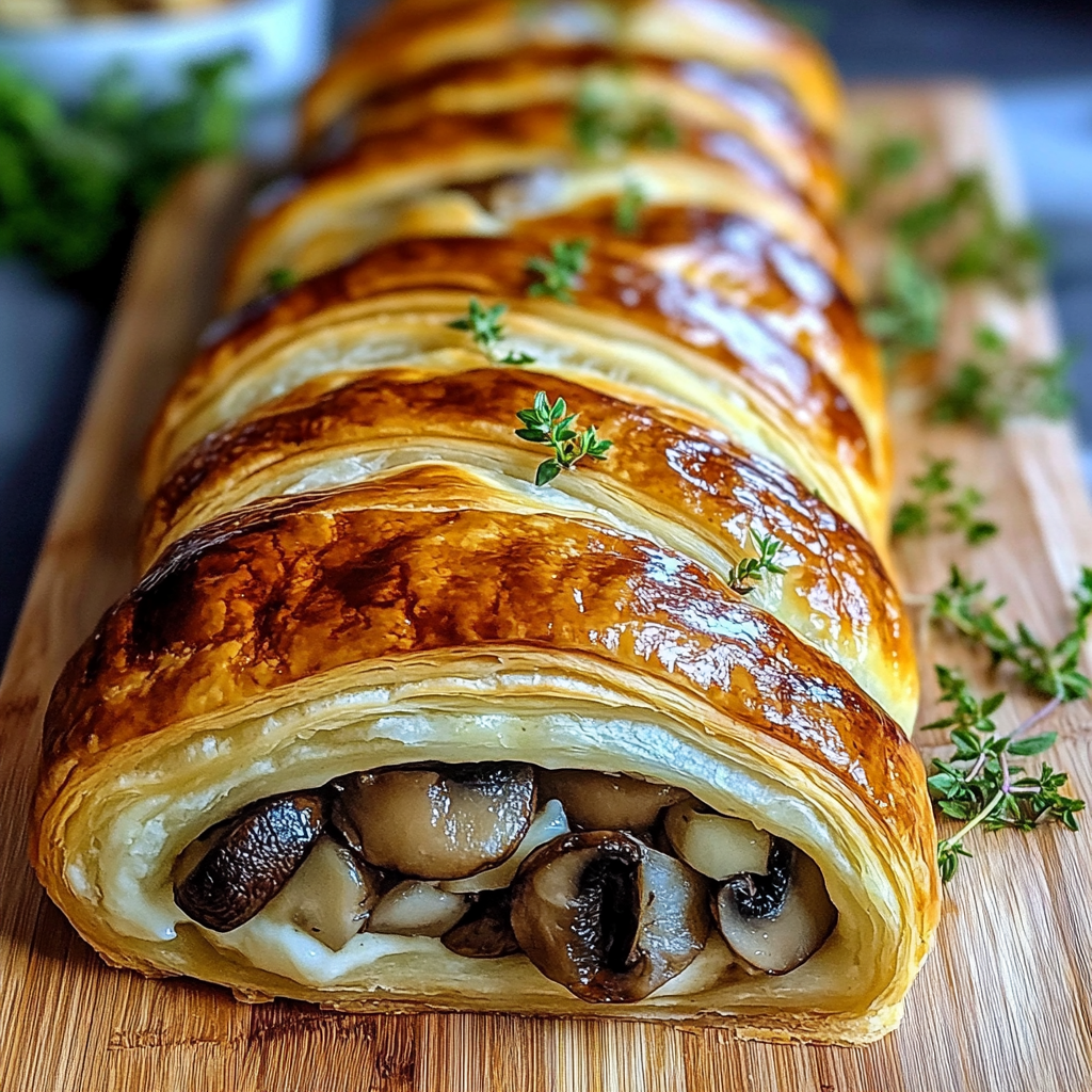 Irresistible Savory Mushroom & Gruyère Puff Pastry Braid
