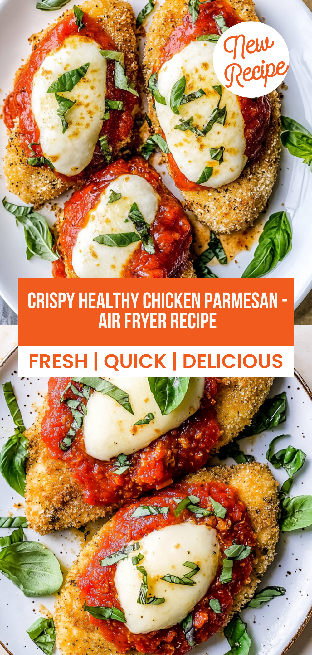 Crispy Healthy Chicken Parmesan - Air Fryer Recipe