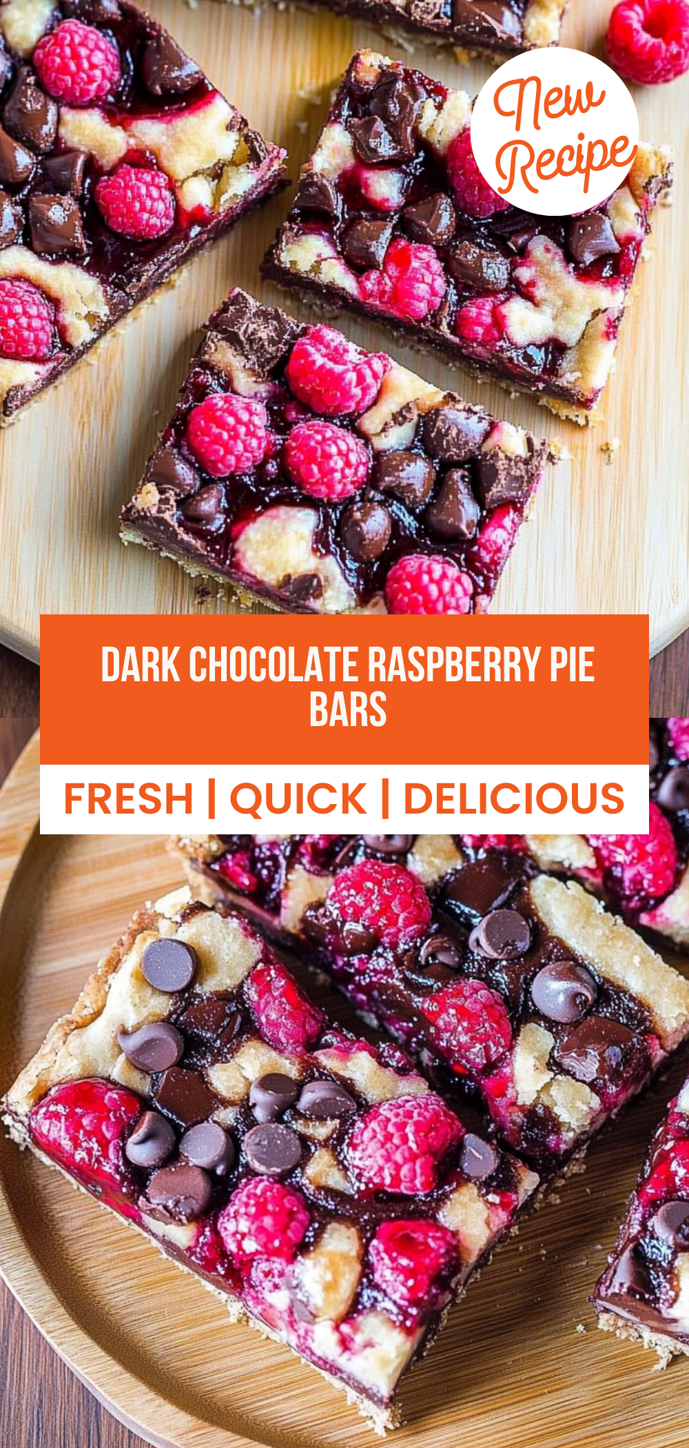 Dark Chocolate Raspberry Pie Bars