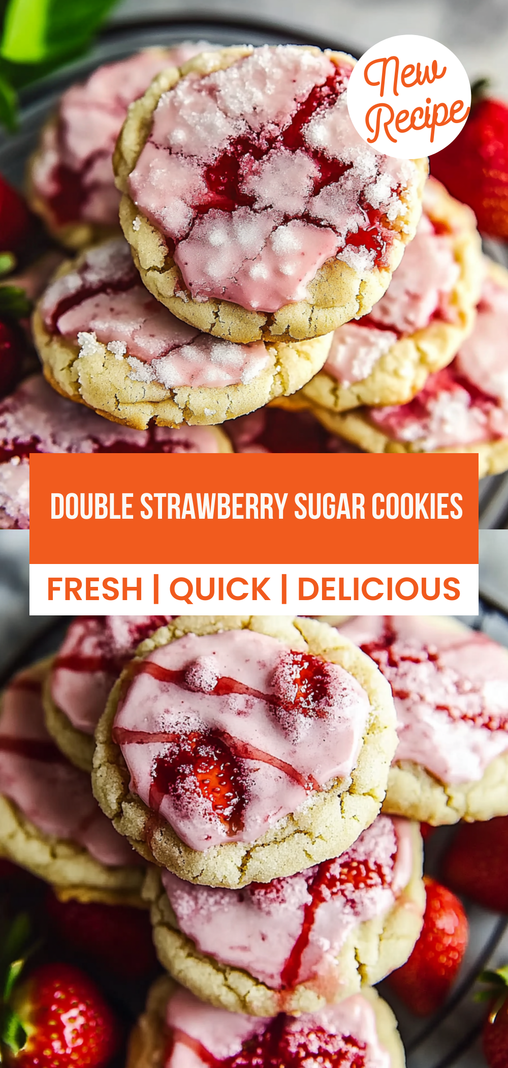 Double Strawberry Sugar Cookies