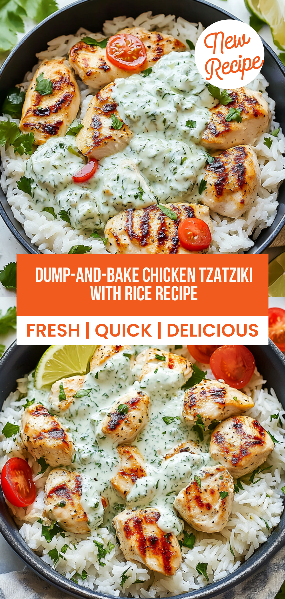 Dump-and-Bake Chicken Tzatziki with Rice Recipe