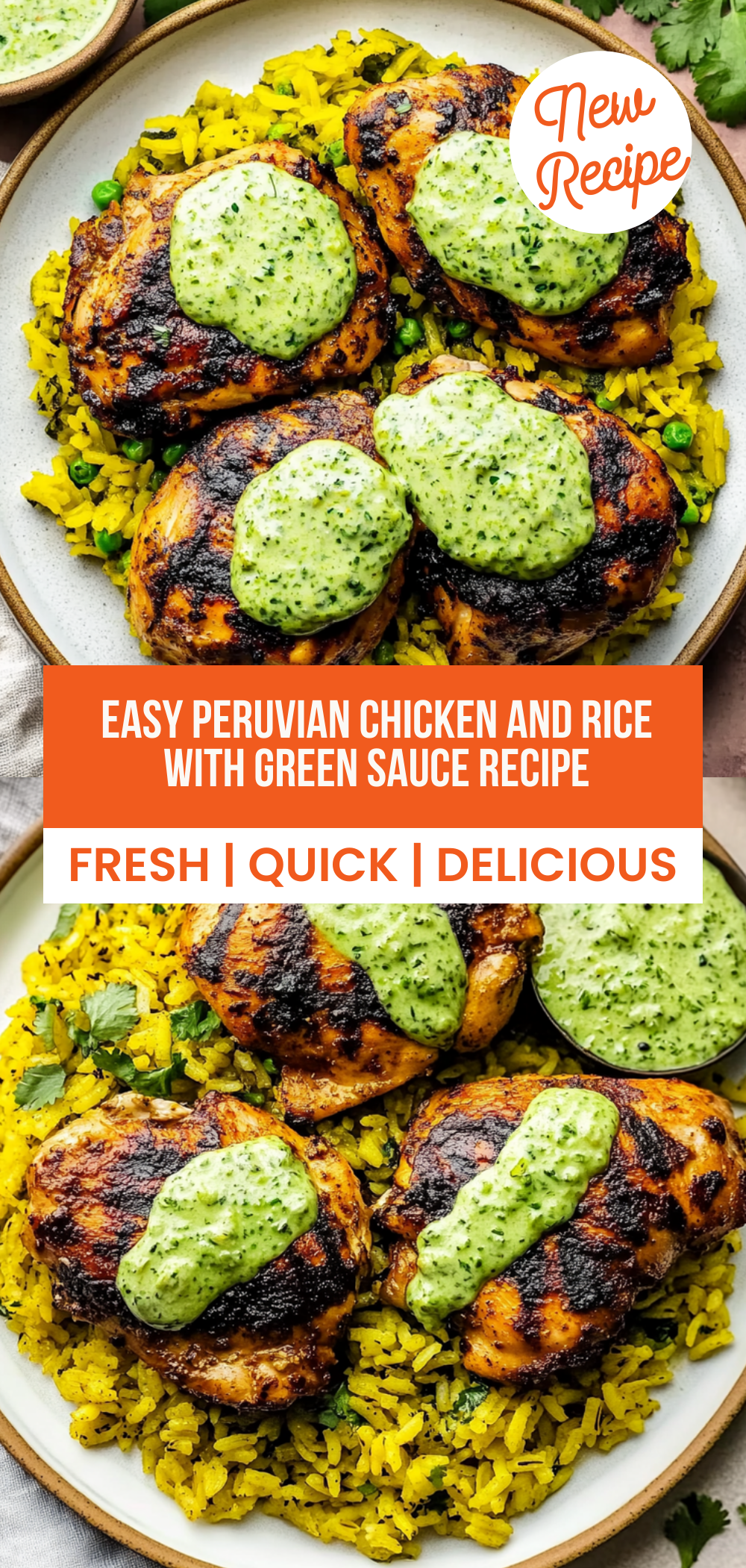 Easy Peruvian Chicken And Rice with Green Sauce Recipe