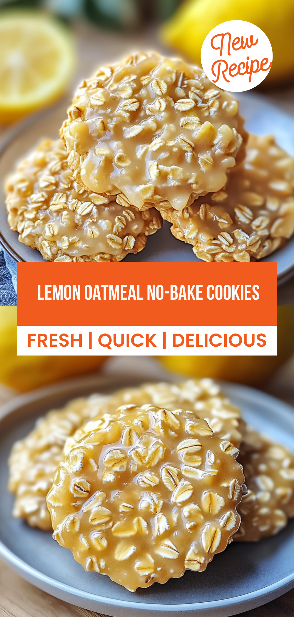 Lemon Oatmeal No-Bake Cookies