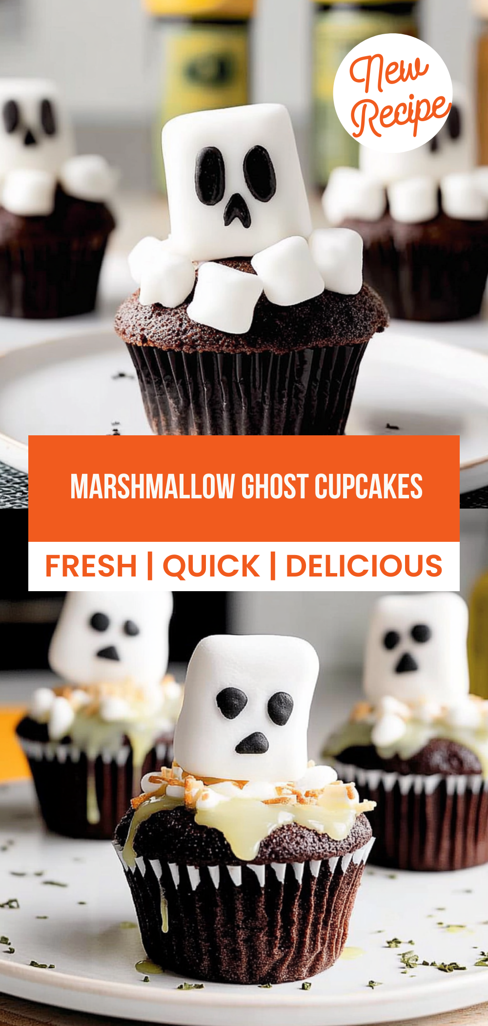 Marshmallow Ghost Cupcakes